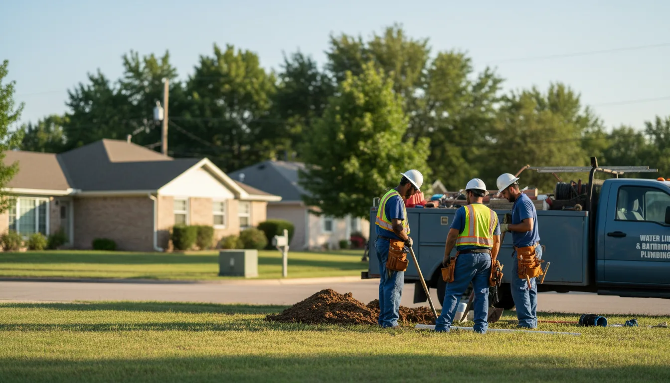 Residential water line and bathroom plumbing service in Bradshaw, NE